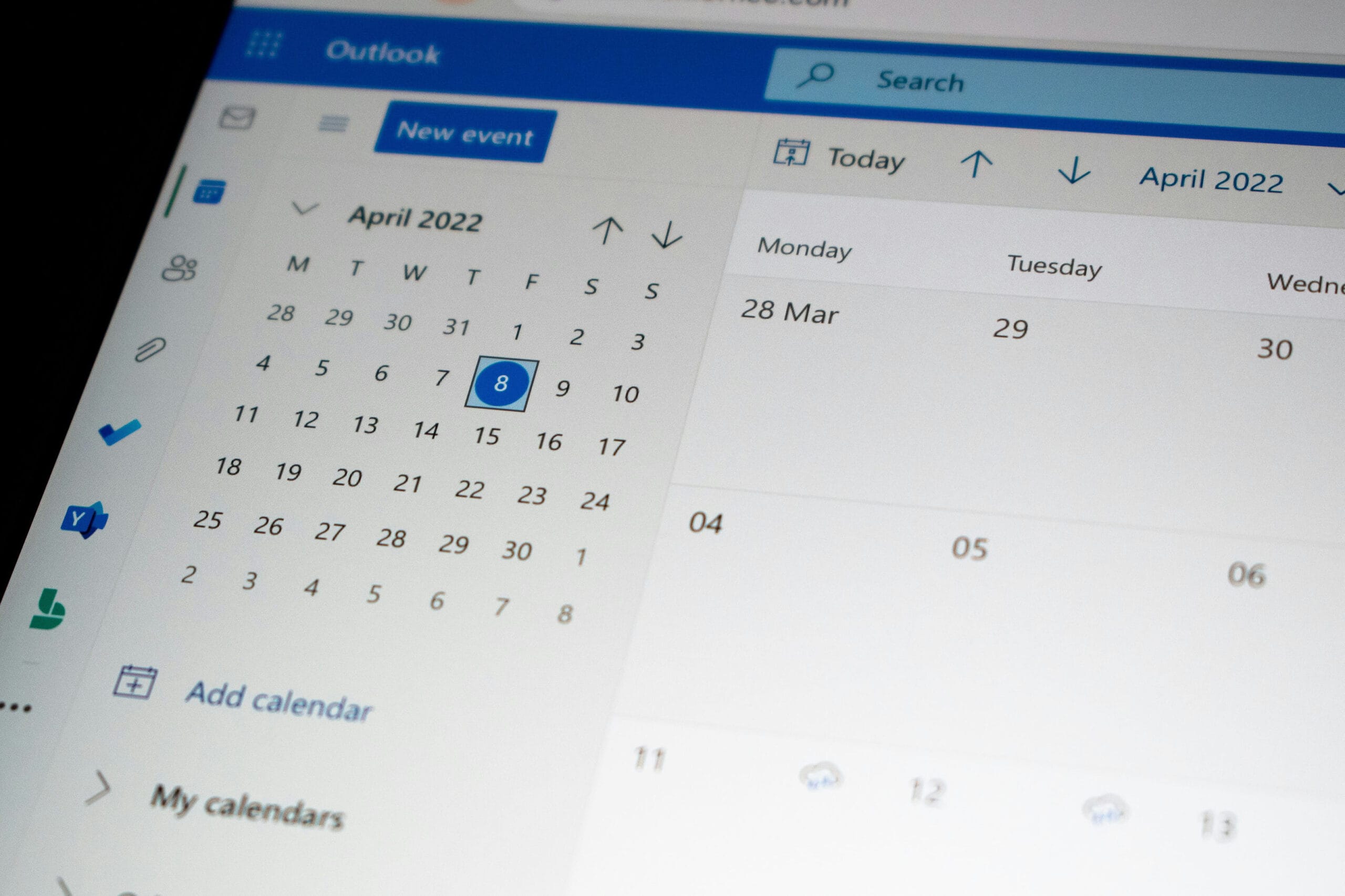 microsoft office calendar