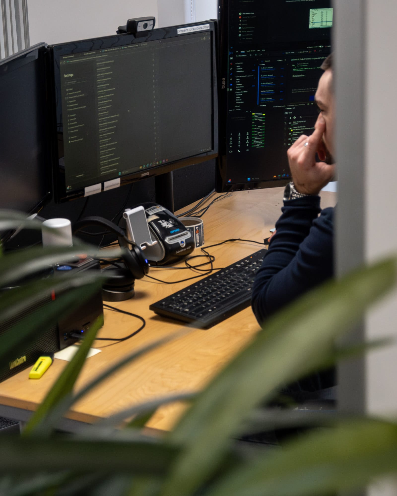 1 zero 1 staff working on computer in exeter IT office